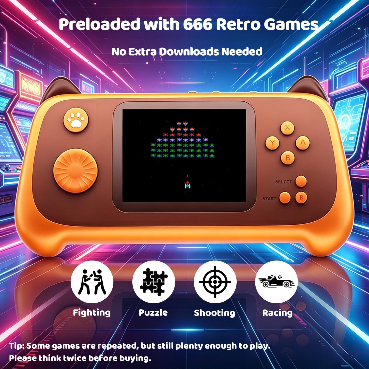 Handheld Retro Game Console Built-in 666 Games, Travel-Friendly Gaming Console with Long Battery Life, Plug and Play Video Game Console for Kids Adults, Birthday for Boy Girl 4 81PC jqKXLL. AC SL1500