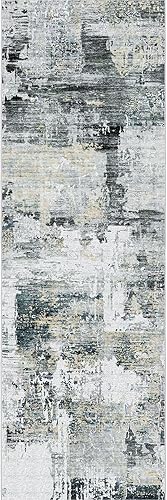 Miniatura 2 de Restydon Alfombra de pasillo de 2 x 10, lavable para pasillos, resistente a las manchas, antideslizante, alfombras de corredor abstractas para