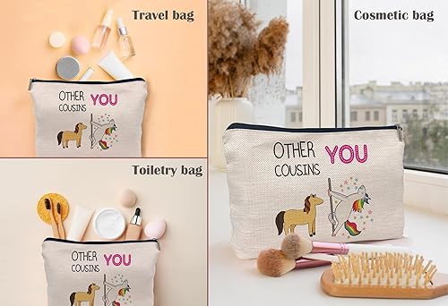 Miniatura 4 de Primos Regalos - Bolsa de maquillaje cosmético para mujeres y niñas, bolsa de maquillaje para otros primos y yo, Neutral (negro, blanco o gris)