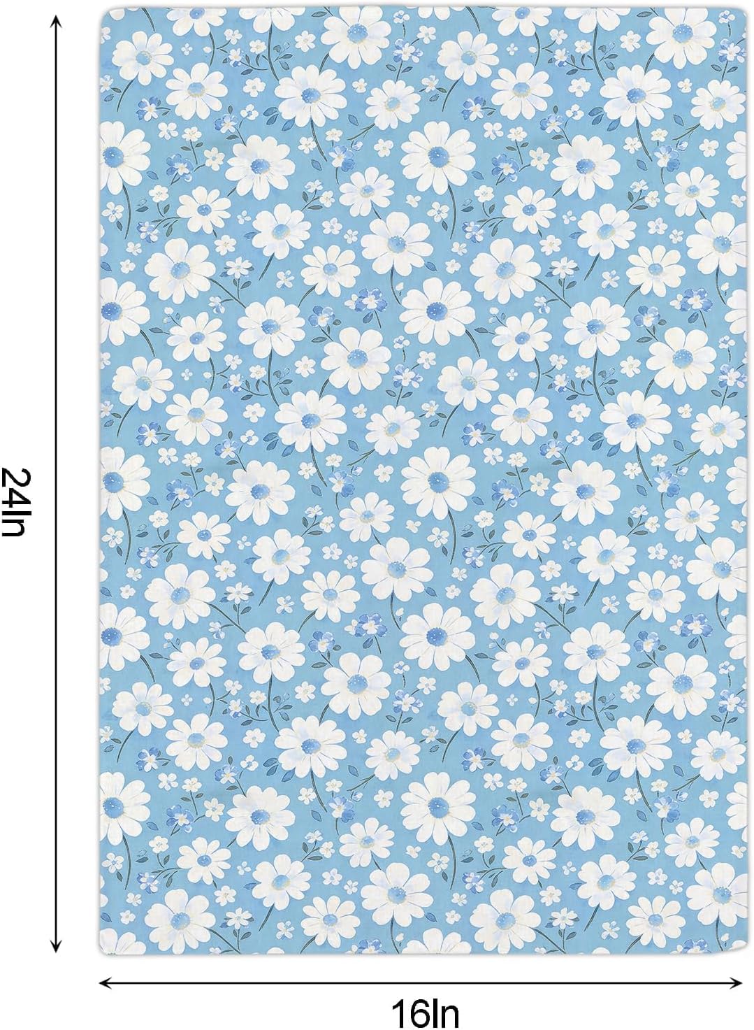 Blue White Daisy Fresh Rustic Floral Kitchen Dish Towels Set of 2, 16"x24" Hand Towel for Drying Absorbent for Cooking Baking Bathroom Farmhouse Decor Spring Summer Tea Towel image 4