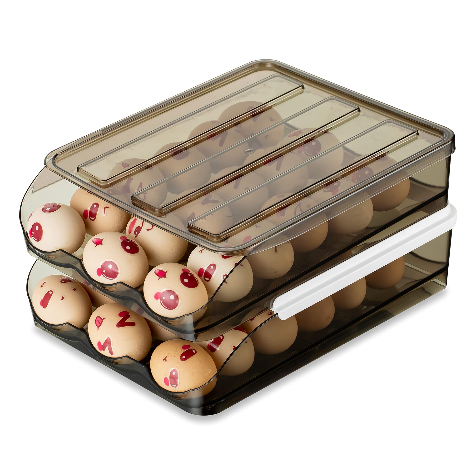 Buy Hanobe Egg Holder For Refrigerator 2 Layer Pull Out Bins Fridge