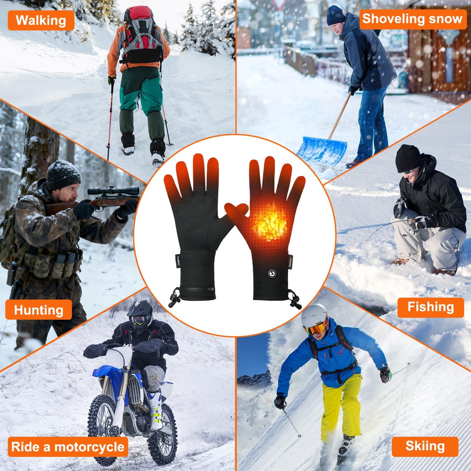 Heated Glove Liners for Men Women,Electric Heated Gloves, Winter Warm Glove Liners for Arthritis Raynaud