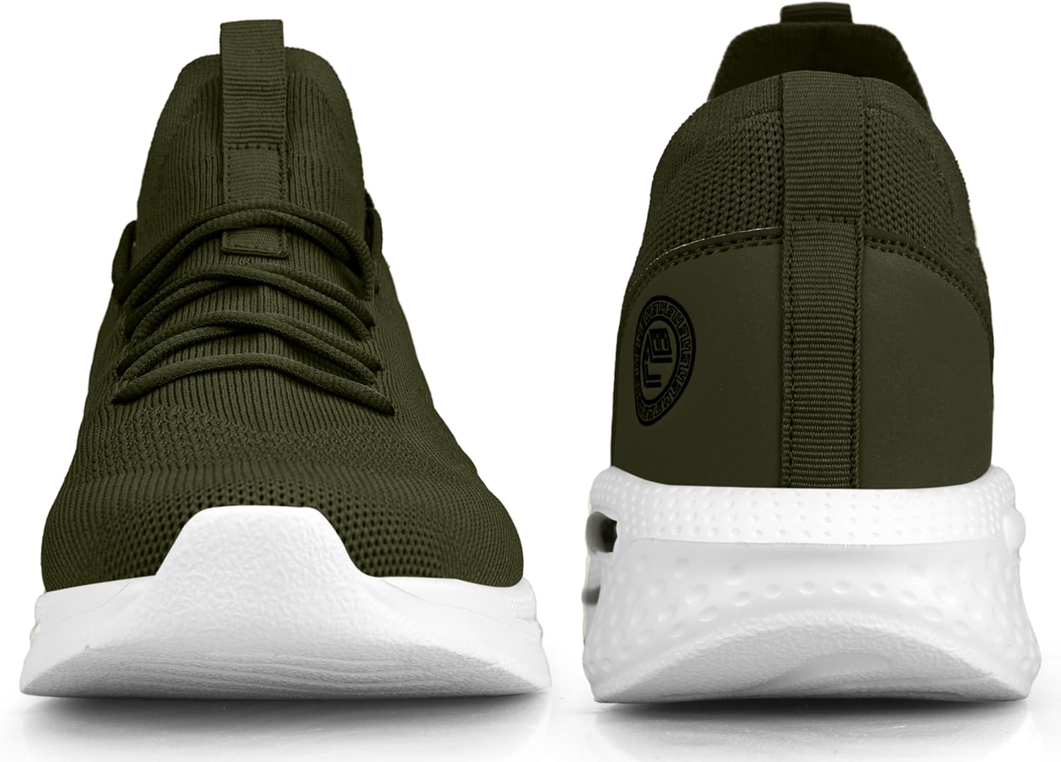 Pujcs Mens Walking Shoes Non Slip Running Shoes Breathable Slip on Sneakers Lightwight Gym Tennis Shoes for Men 10.5 Army Green image 4 of 7 B0DR36NCMB