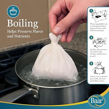 Baar Patapar Vegetable Cooking Parchment, 24 x 24 in, 6 Sheets | Reusable parchment sheets, baking and cooking, food preparation, easy cleanup
