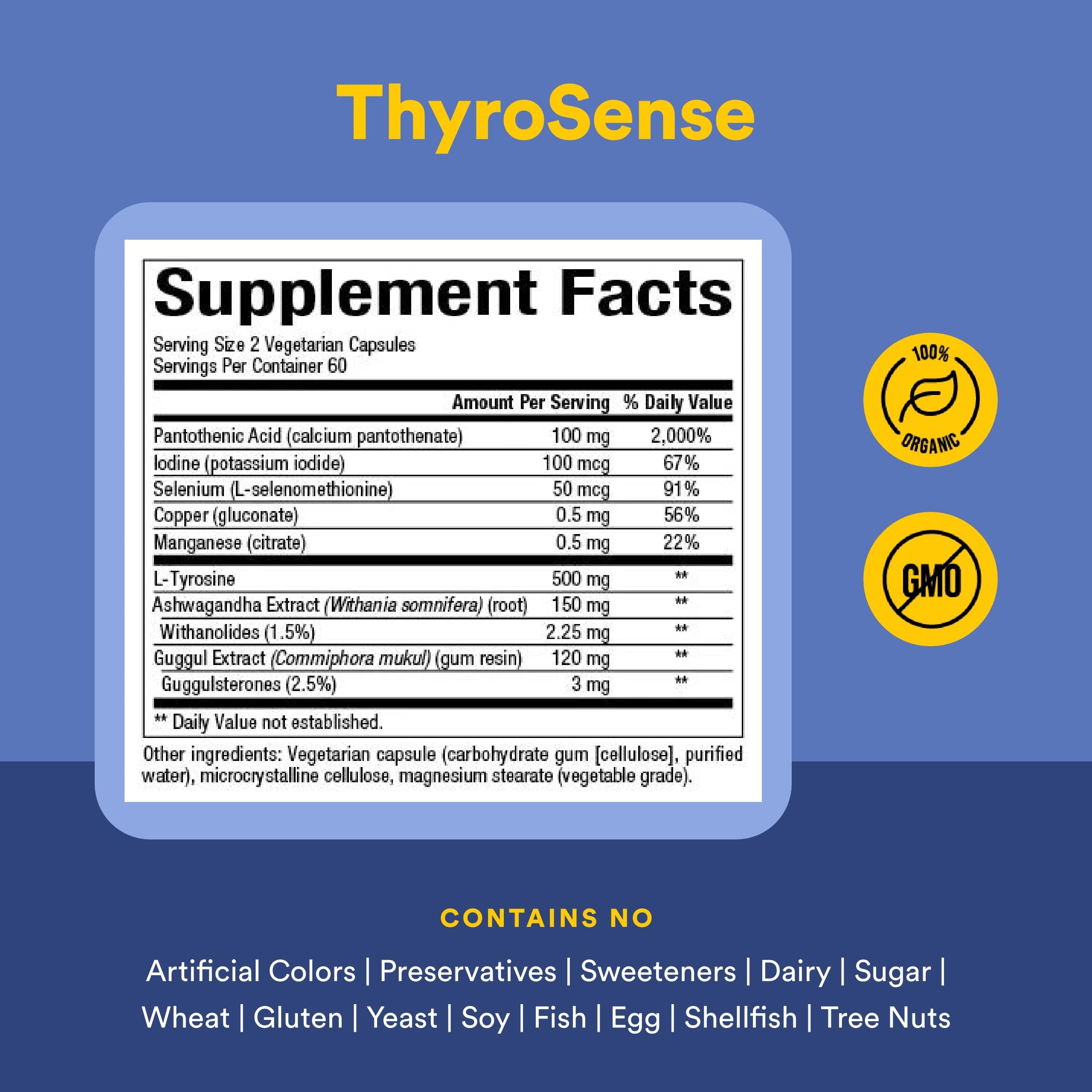 WomenSense ThyroSense by Natural Factors, Natural Supplement to Support Healthy Thyroid Function, Vegetarian, Non-GMO, 60 capsules (30 servings) — Amazon image 4