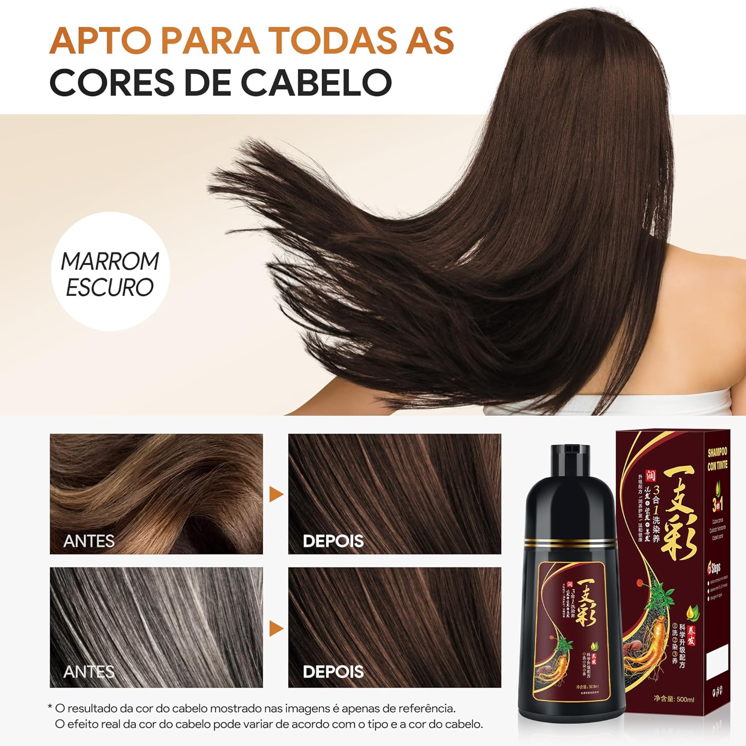 IIIMEIDU Shampoo de Tintura 3 em 1 Marrom escuro Natural 500ml – Cobre Cabelos Brancos Instantaneamente – Fórmula com Extratos Naturais – Para Homens e Mulheres em promoção! Veja a oferta e mais achadinhos de Tintas e Tonalizantes 6 Hoje é o melhor dia para comprar IIIMEIDU Shampoo de Tintura 3 em 1 Marrom escuro Natural 500ml – Cobre Cabelos Brancos Instantaneamente – Fórmula com Extratos Naturais – Para Homens e Mulheres com aquele preço maroto! Promoção! Aproveite a oferta! 6