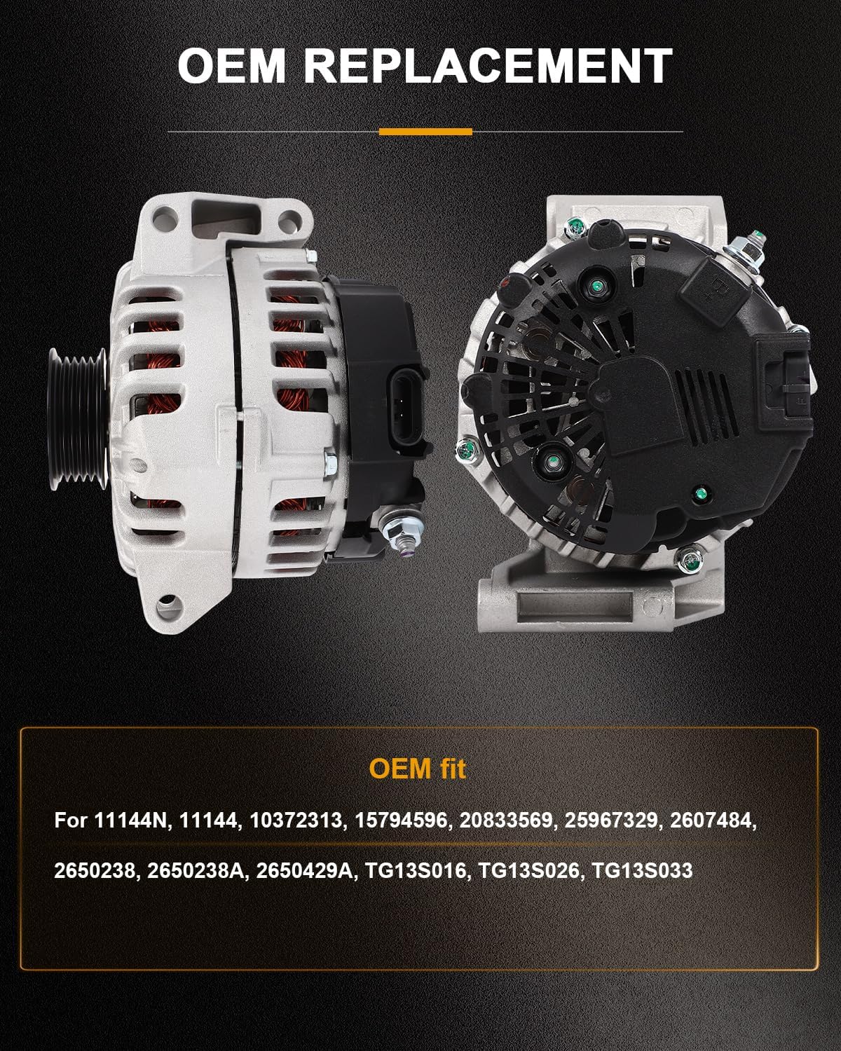 ROADFAR New Alternator Compatible 2006 2007 2008 for Pontiac for G6 Base 2.4L,2008 for Pontiac for G6 SE 2.4L,2005 for Pontiac for Grand Am SE 2.2L, Replace 11144