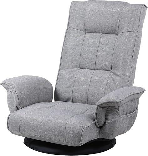 FLOGUOR QL201BE - Silla giratoria para juegos de 6 posiciones ajustable con reposabrazos cama para el hogar y la sala de estar diván de interior