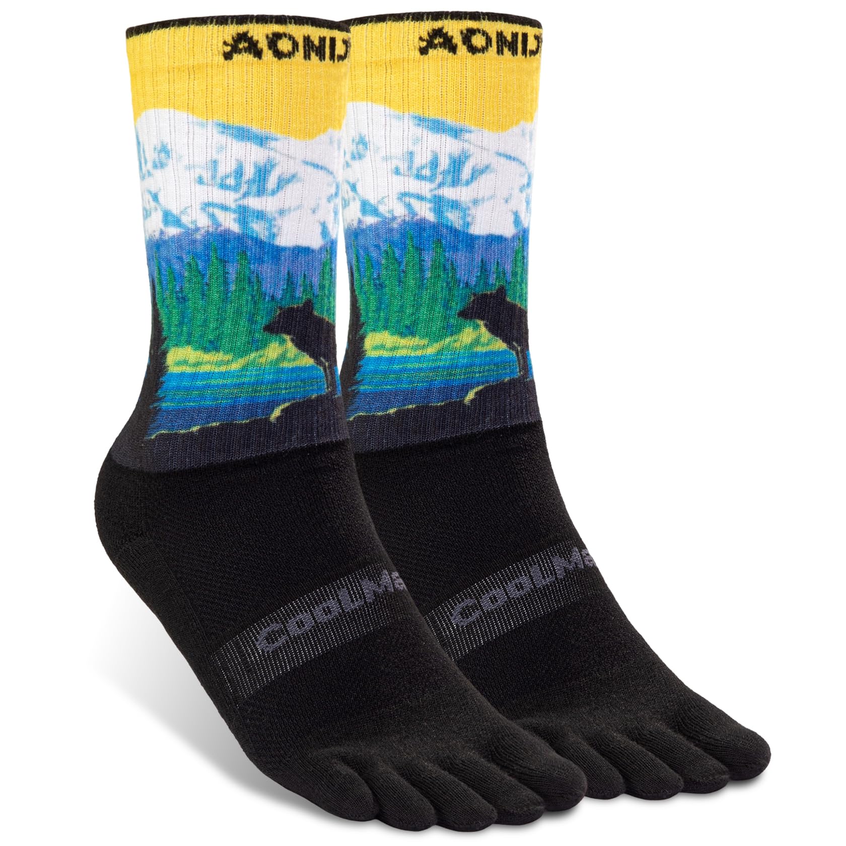 AONIJIE Toe Socks for Men and Women Athletic Hiking Coolmax Socks with toes - Soft Comfortable and Moisture Wicking