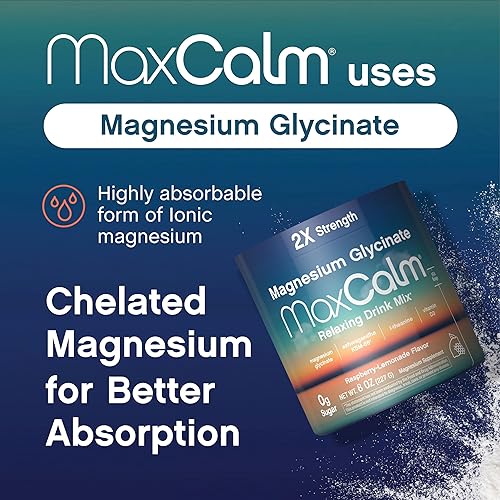 Miniatura 8 de Mezcla de bebida relajante  Sabor a limonada de frambuesa  Glicinato de magnesio, Ashwagandha KSM-66, L-teanina y vitamina D3  MaxCalm  Sin gluten,