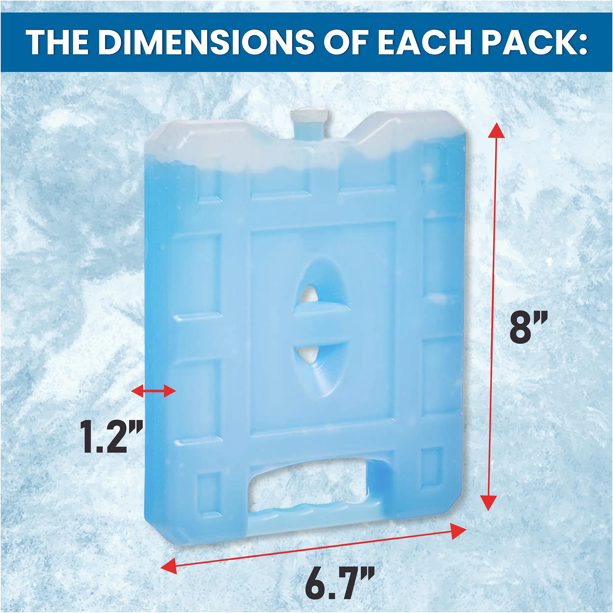 Sport Temp Wiederverwendbarer Jumbo-Eisbeutel (Set mit 4 Stück) Langlebig – perfekt zum Kalthalten von Lebensmitteln oder Getränken, Kühler, Camping, Strandkühler, Wandern & mehr, Transparentes Blau