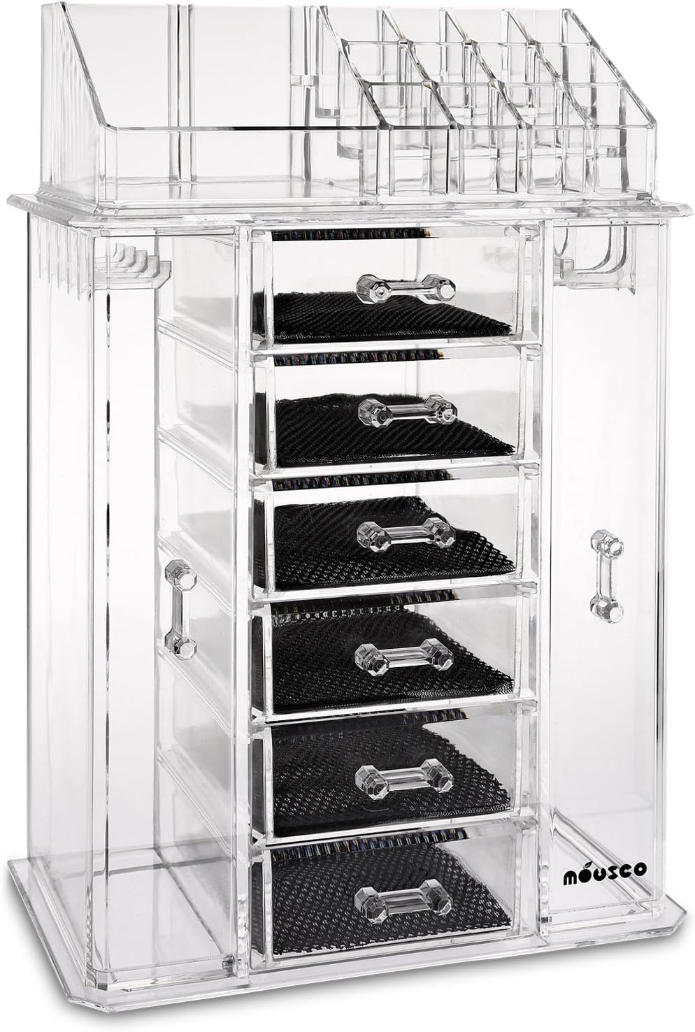 Miusco Jewelry Box and Makeup Organizer Set, 24 Slots, Clear Acrylic