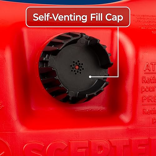 Miniatura 17 de DuraMax Flo n' Go LE - Bomba de transferencia de líquidos y contenedor de gasolina rodante de 14 galones Rojo (gasolina)