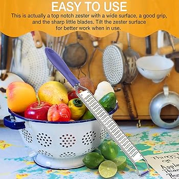 Updated 2021 Version Citrus Zester & Cheese Grater - Perfect to Parmesan Cheese, Lemon, Ginger, Garlic, Nutmeg, Veget...