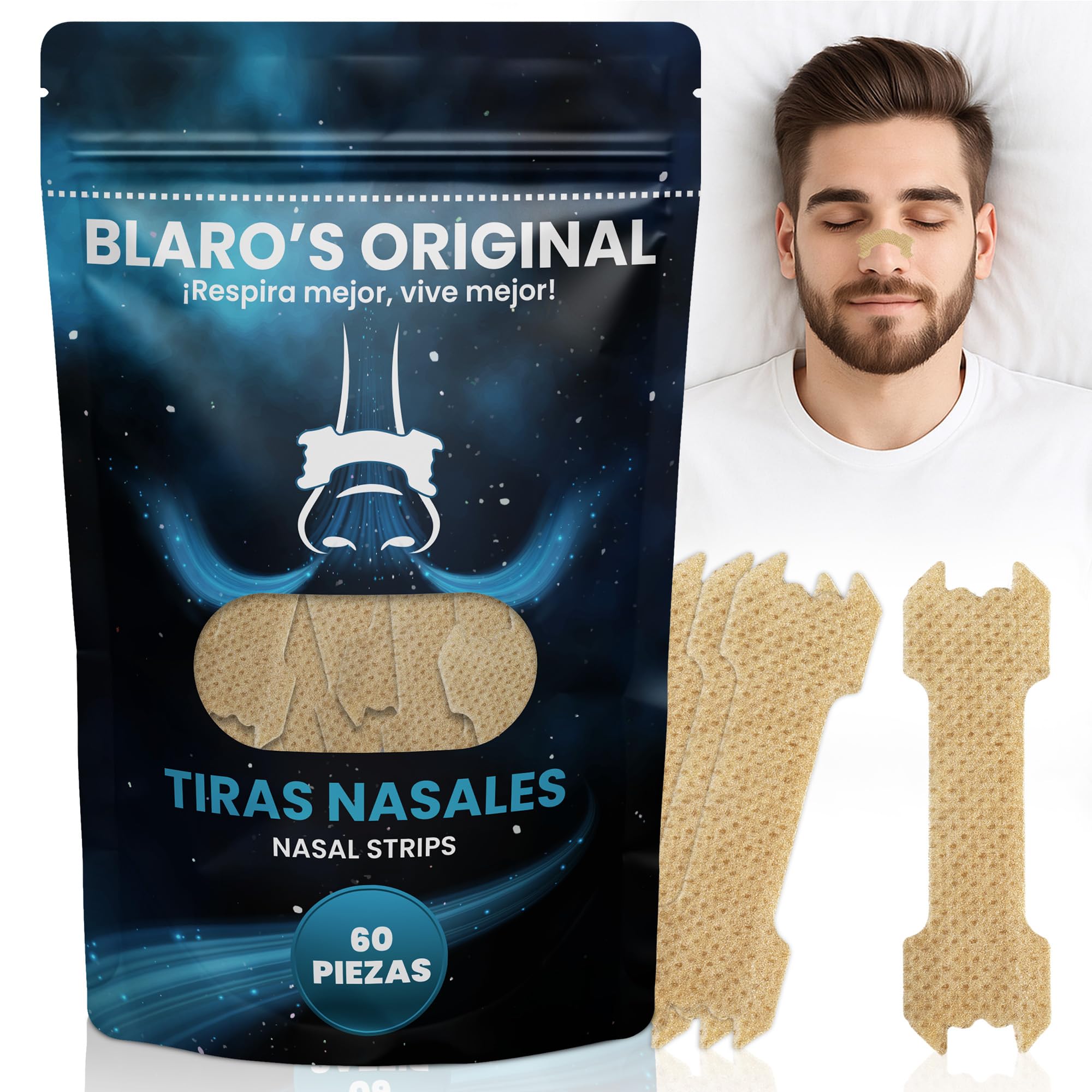 Tiras Nasales Antirronquidos DINAMIC_DEALS - Pack De 50, Hipoalergénicas, Mejoran La Respiración Nocturna Y Para Deporte