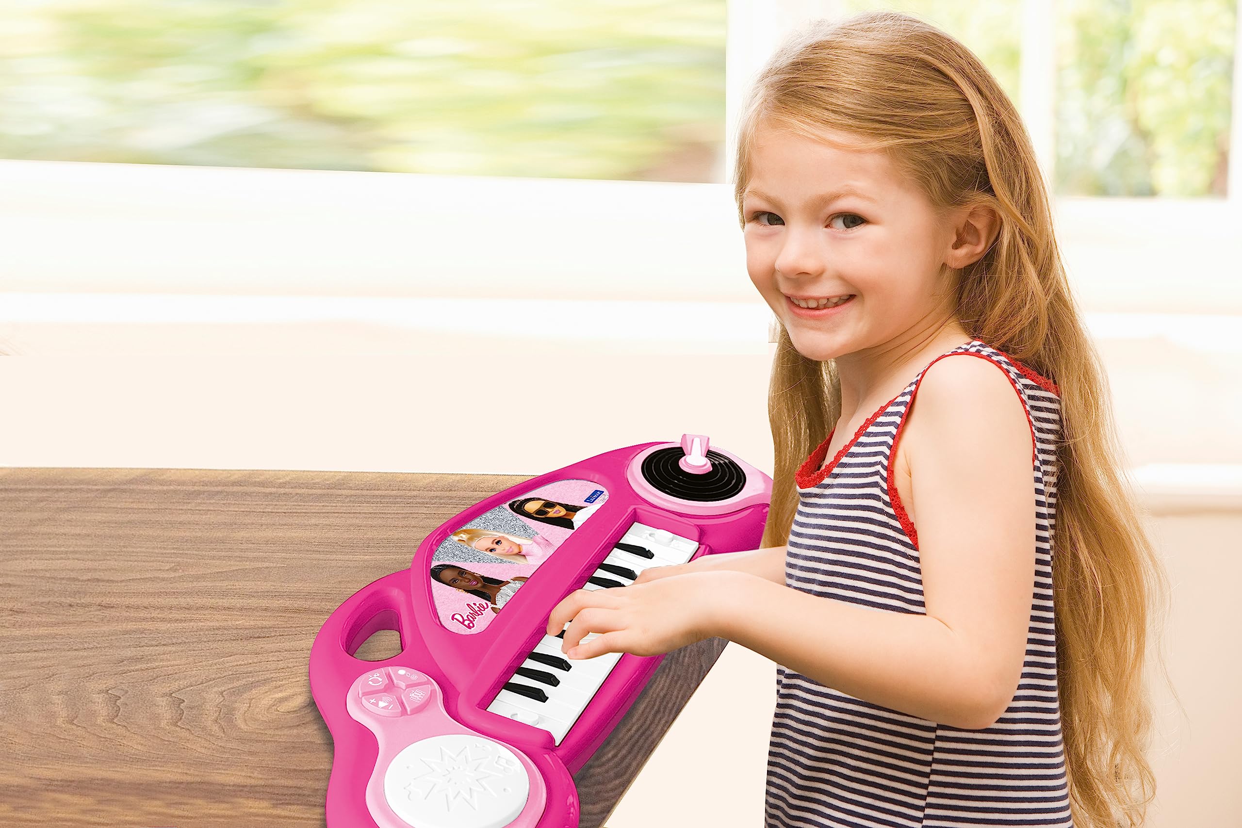 Lexibook, Barbie, Pianino elektroniczne, K704BB | Efekty świetlne, mikrofon, wbudowany głośnik, odtwarzacz DJ, melodie demo