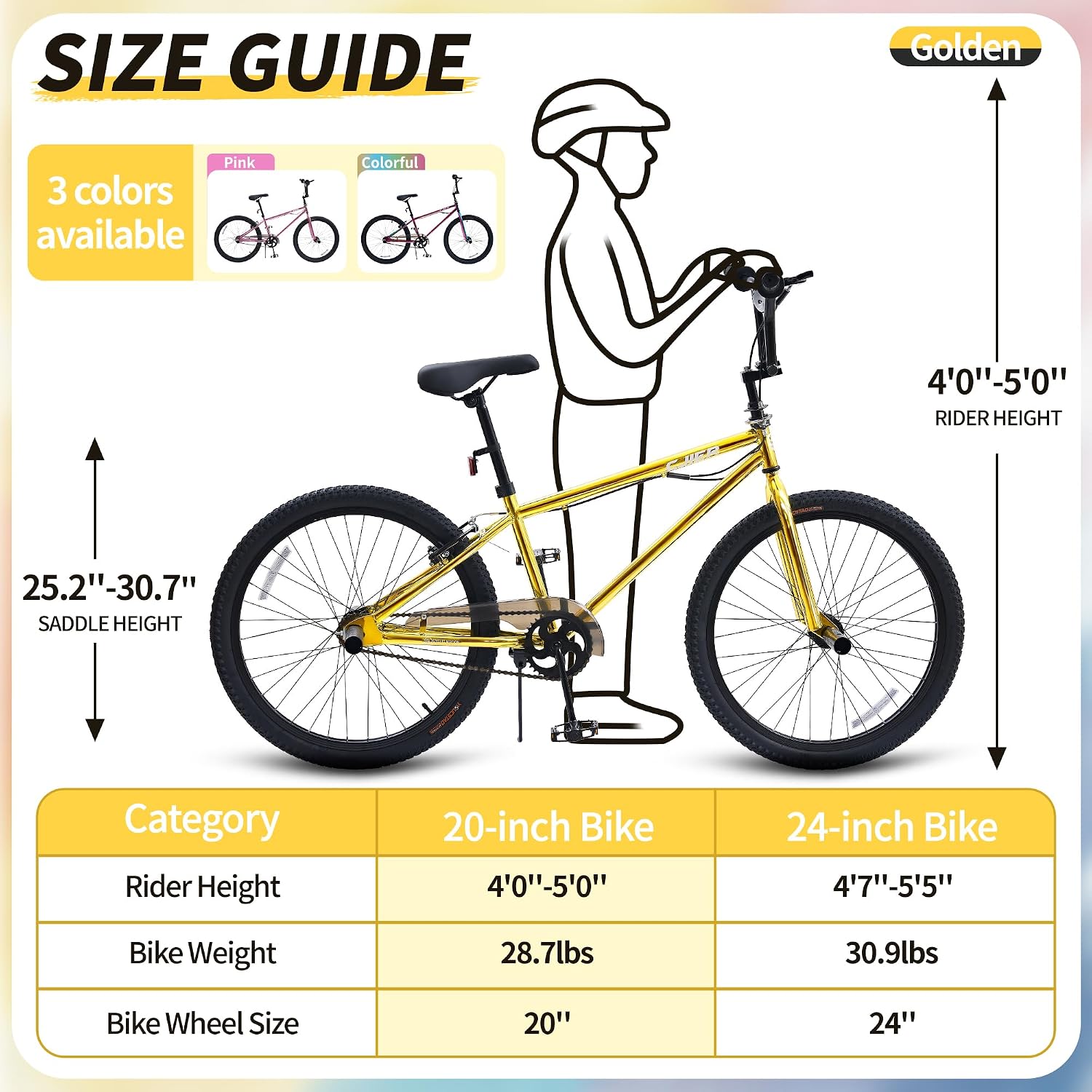wanan BMX Bike, 20 24 Inch Bike for Kids for 6-16 Years Old, Hi-Ten Steel Frame BMX Bikes with 360° Rotating Rotor, 4 Pegs, Aluminum Reinforced Footrest