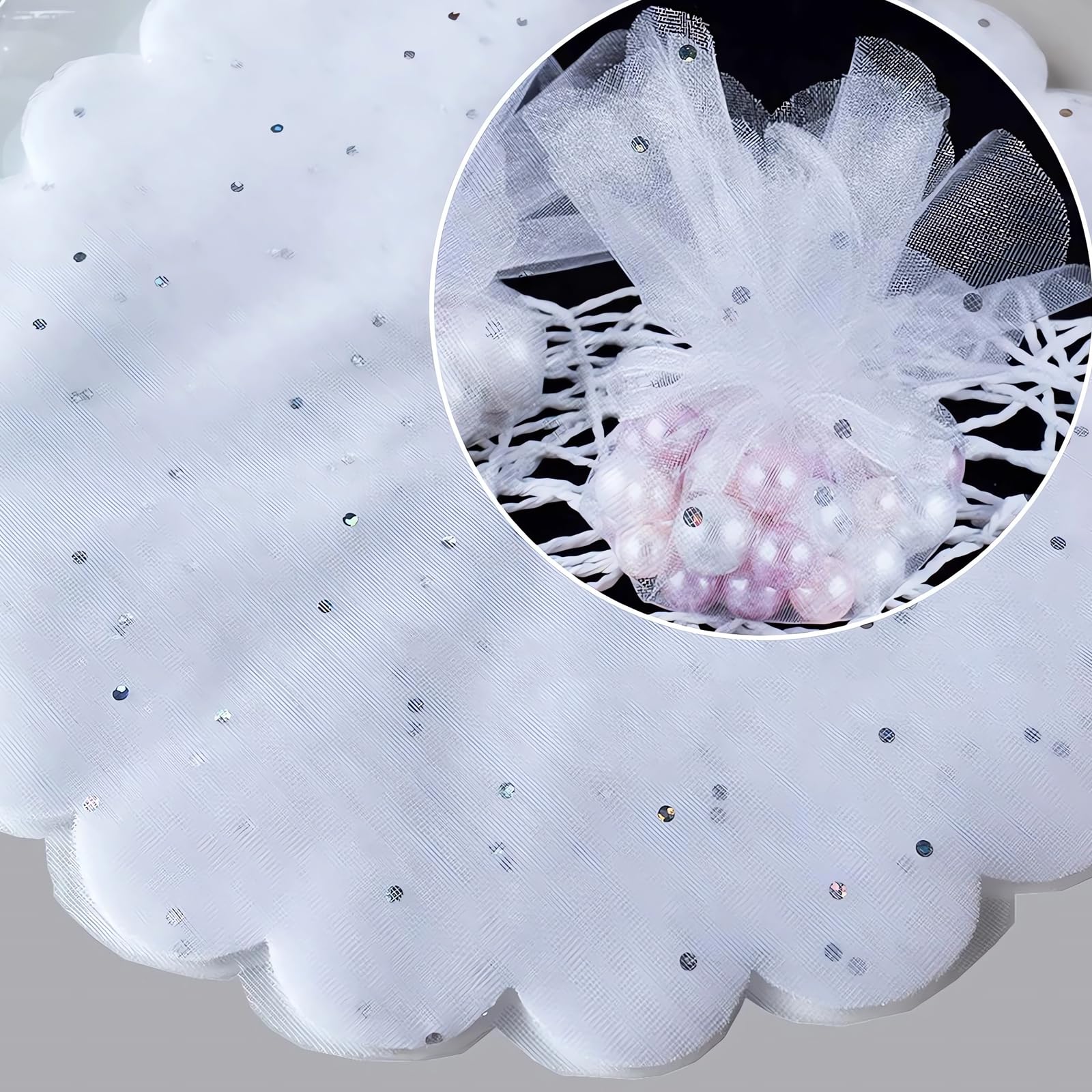 Set 25 Pezzi Tulle Rotondo Per Confetti 23 Cm – Turchese