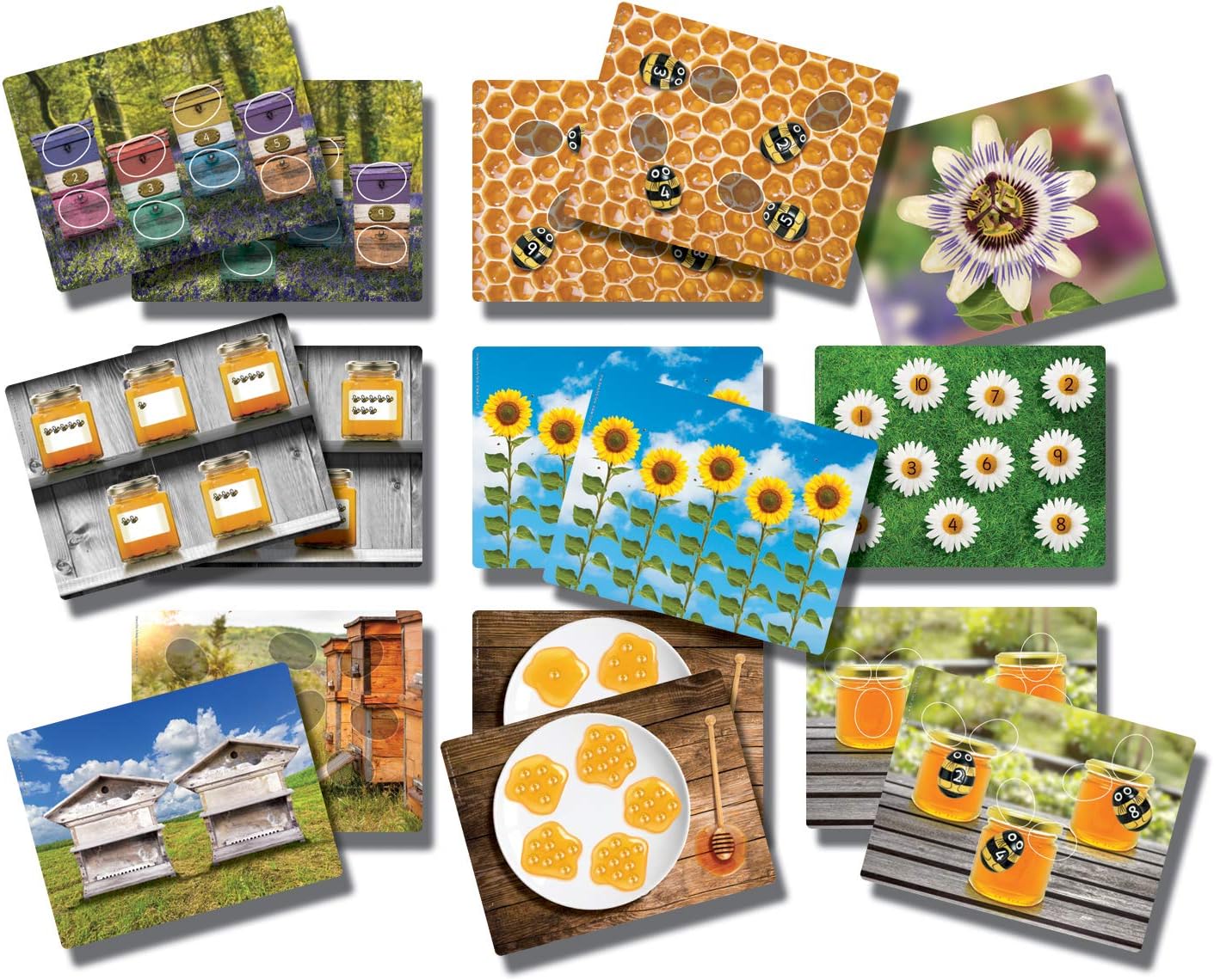 Yellow Door Honey Bee Early Number Cards, Set of 16