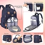 Diaper Bag Backpack with Portable Changing Pad, Pacifier Case and Stroller Straps