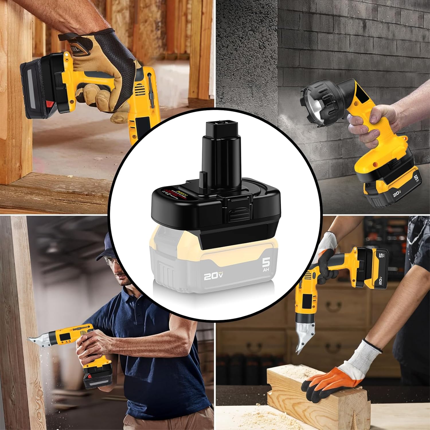 UNIKI Battery Adapter for DeWalt & for Milwaukee to Dewat 12V/14.4V Ni-CD Battery Adapter Use for Dewat 12V/14.4V Ni-CD Cordless Power Tool (Adapter only)