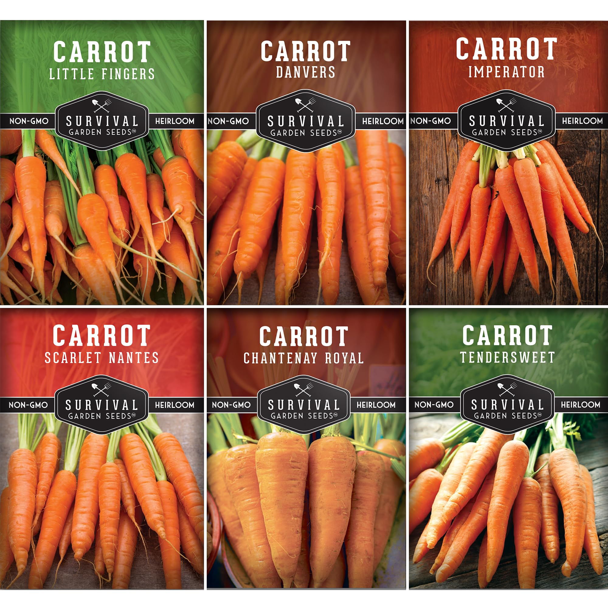 Survival Garden Seeds 6 Variety Carrot Pack