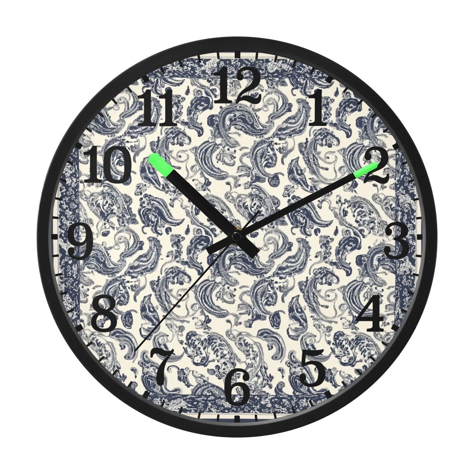 Horloge silencieuse à piles GuoChe pendule lumineuse cachemire