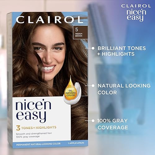 Miniatura 8 de Clairol Nice 'N Easy - tinte permanente para el cabello,100% cobertura de canas, color 6.5, paquete de 1