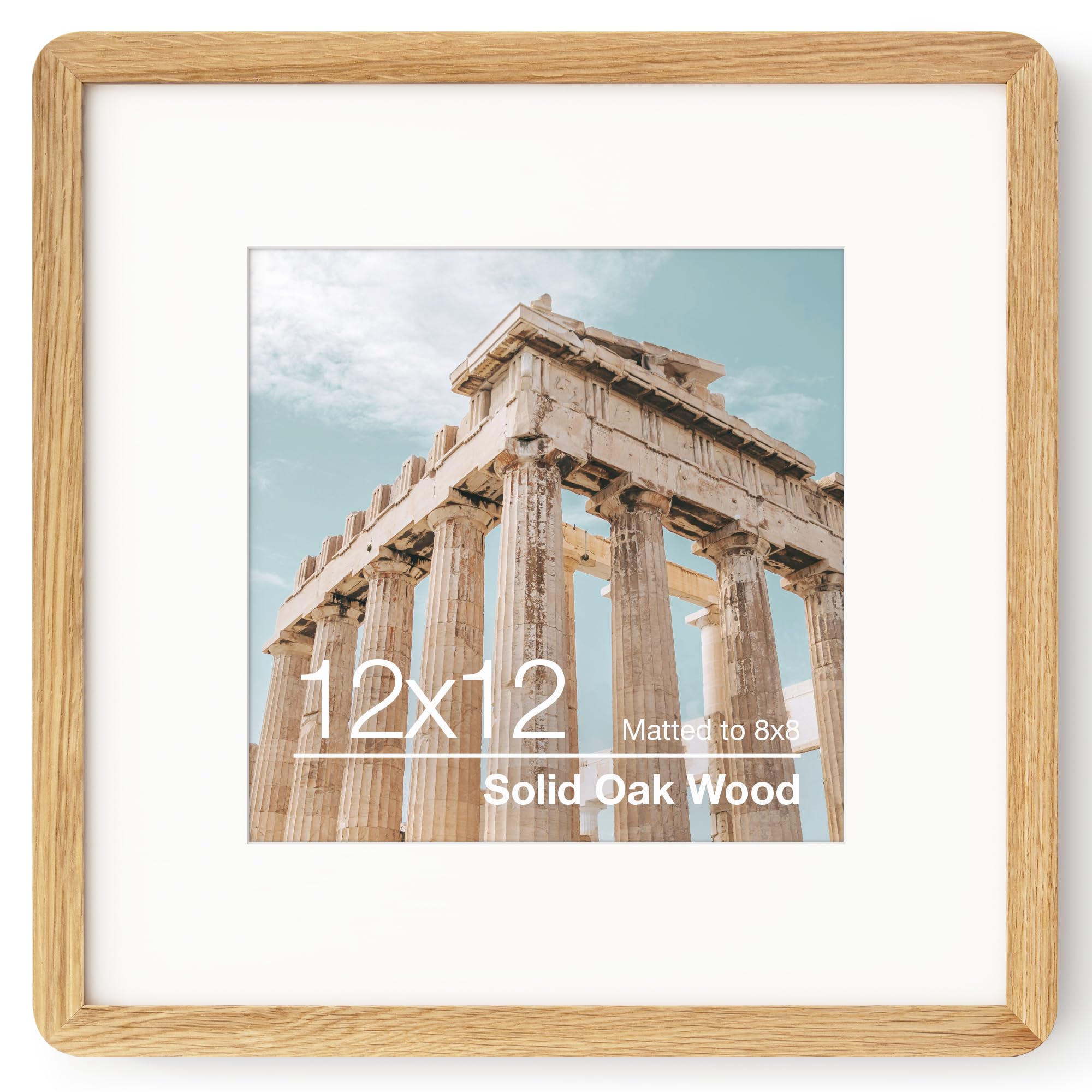 Amazon.com - FLYJOE 12x12 Oak Wood Square Frame | Tempered