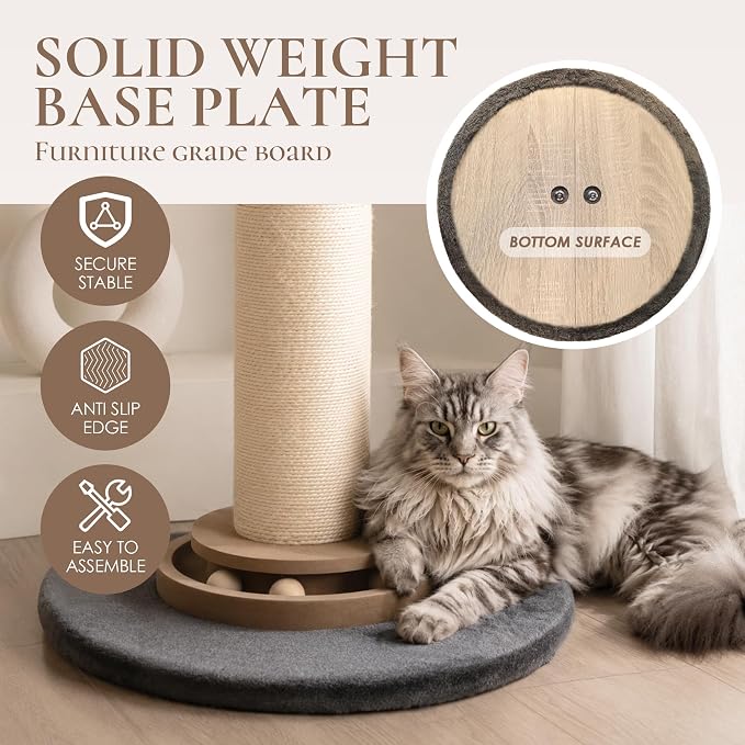 Poste rascador para gatos torre de 36 pulgadas con juguetes miniatura 5