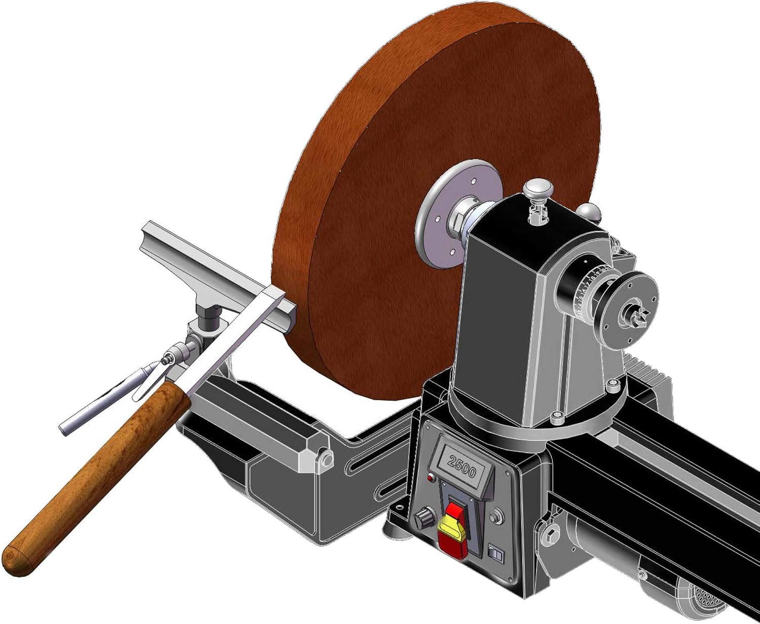 WEN 34027 12-Inch by 16-Inch Variable Speed Multi-Directional Cast Iron Wood Lathe with 16-Inch Capacity Bowl-Turning Back Plate
