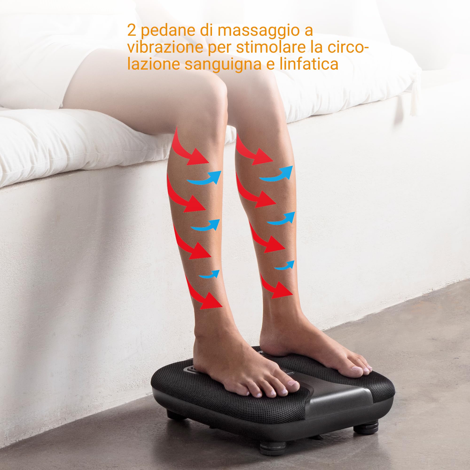 medisana LM 100 Massaggiatore elletrico per piedi e gambe | con massaggio Shiatsu e funzione di vibrazione, 2 piastre vibranti per stimolare circolazione linfatica e sanguigna
