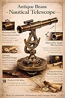 Vista 2 de Telescopio Alidade de latón antiguo con brújula instrumentos de encuesta Alidate Decoración de mesa para el hogar/oficina