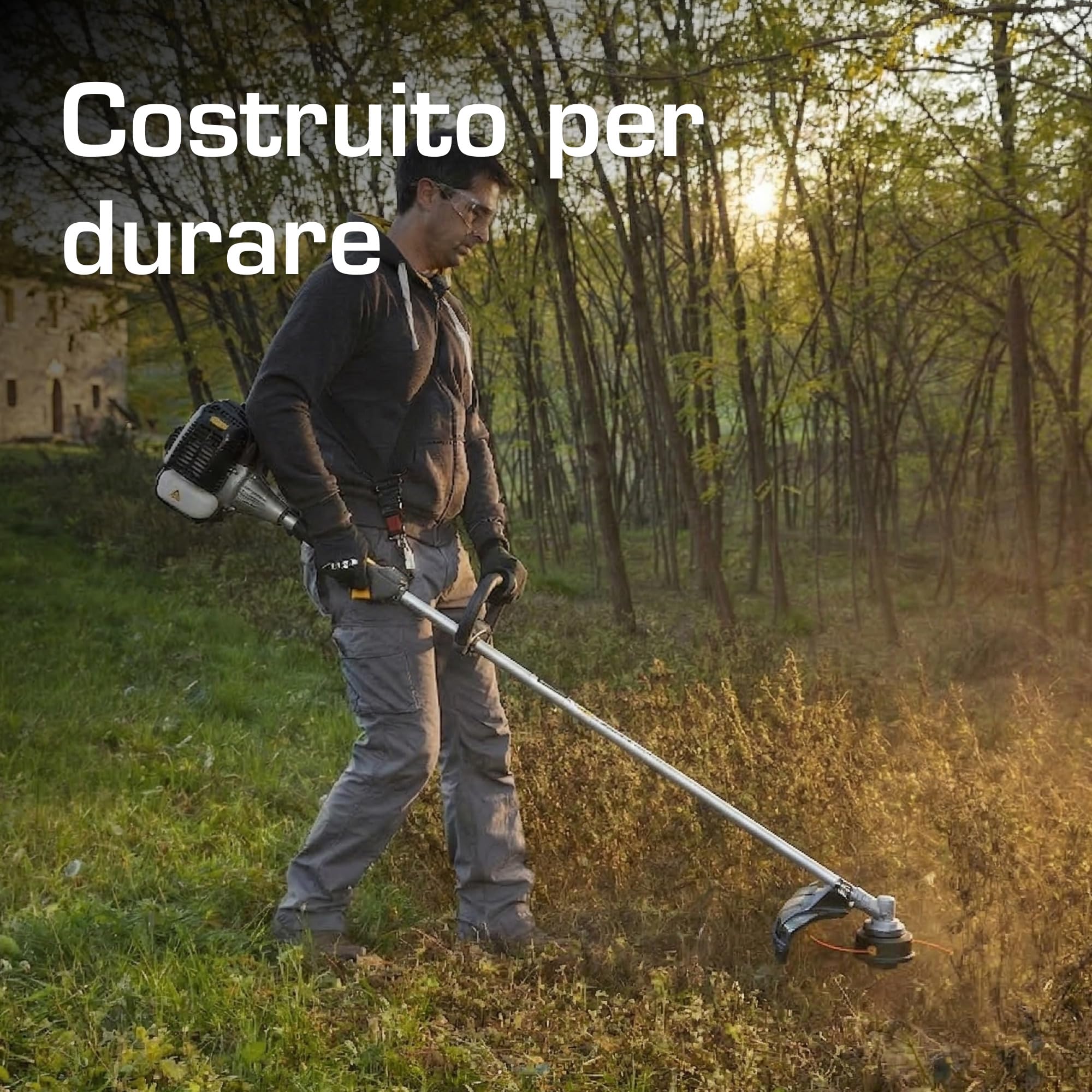 Alpina ABR 42 Decespugliatore, 42,7 cc, 1250 W – Lama 3 Denti, Testina Nylon Tap&Go – Per Giardini E Vegetazione Fitta