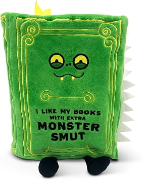 Punchkins Book Plushie - I Like My Books with Extra Monster Smut, Gift for Book Lovers, Silly Plush Toy for Gifting