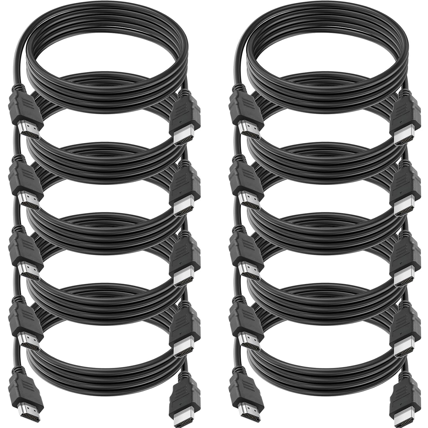 4K HDMI Cable 10 Pack 6ft,18Gbps High Speed HDMI Braided Cord,4K@60Hz, HDR, 3D, Dolby, ARC Compatible with PS5,PS4,HDTV,Blu-ray,Xbox,Laptop