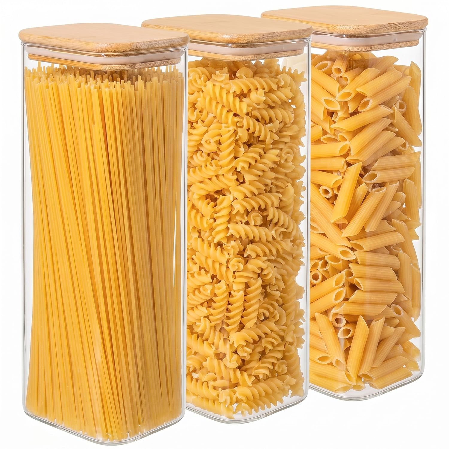 Photo 1 of Xoniwis 3-Pack 2.2Qt Rectangle Glass Spaghetti Jars