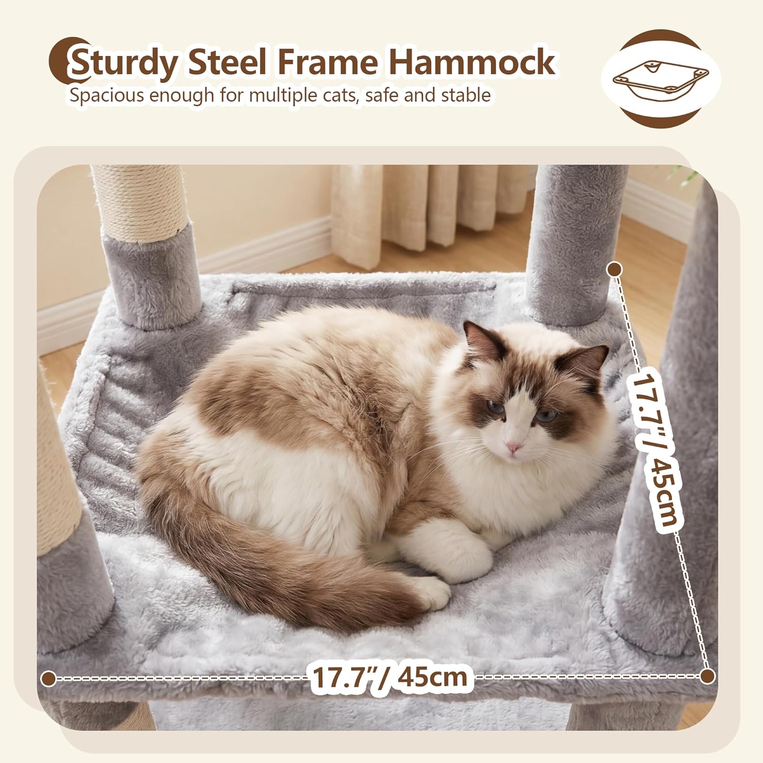 Heybly HCT029W Cat Tree Corner Fit Design