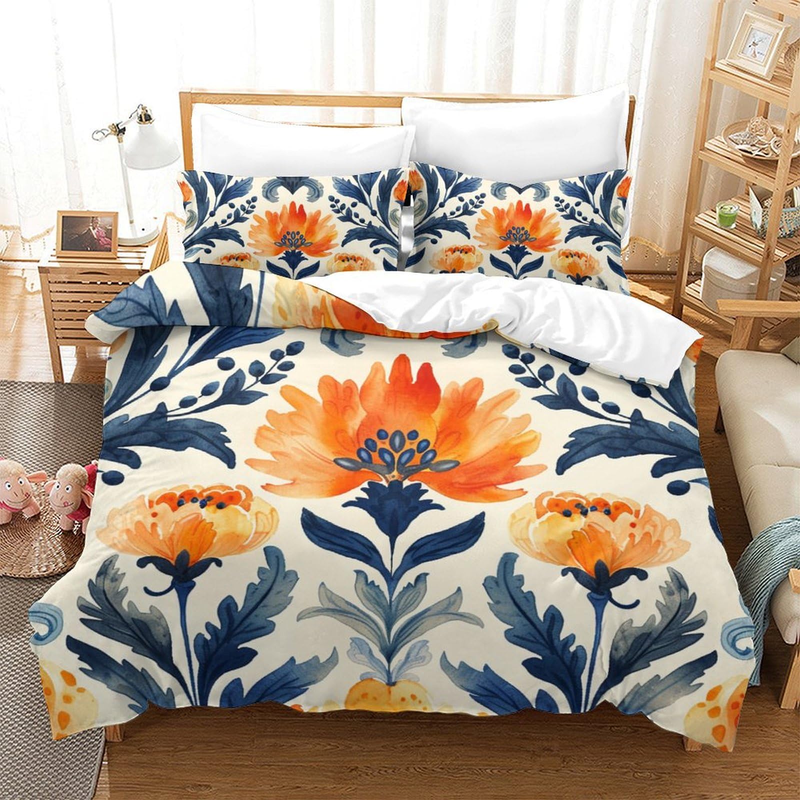 Housse de couette 3D imprimée avec fermeture éclair parure de lit 200x200cm