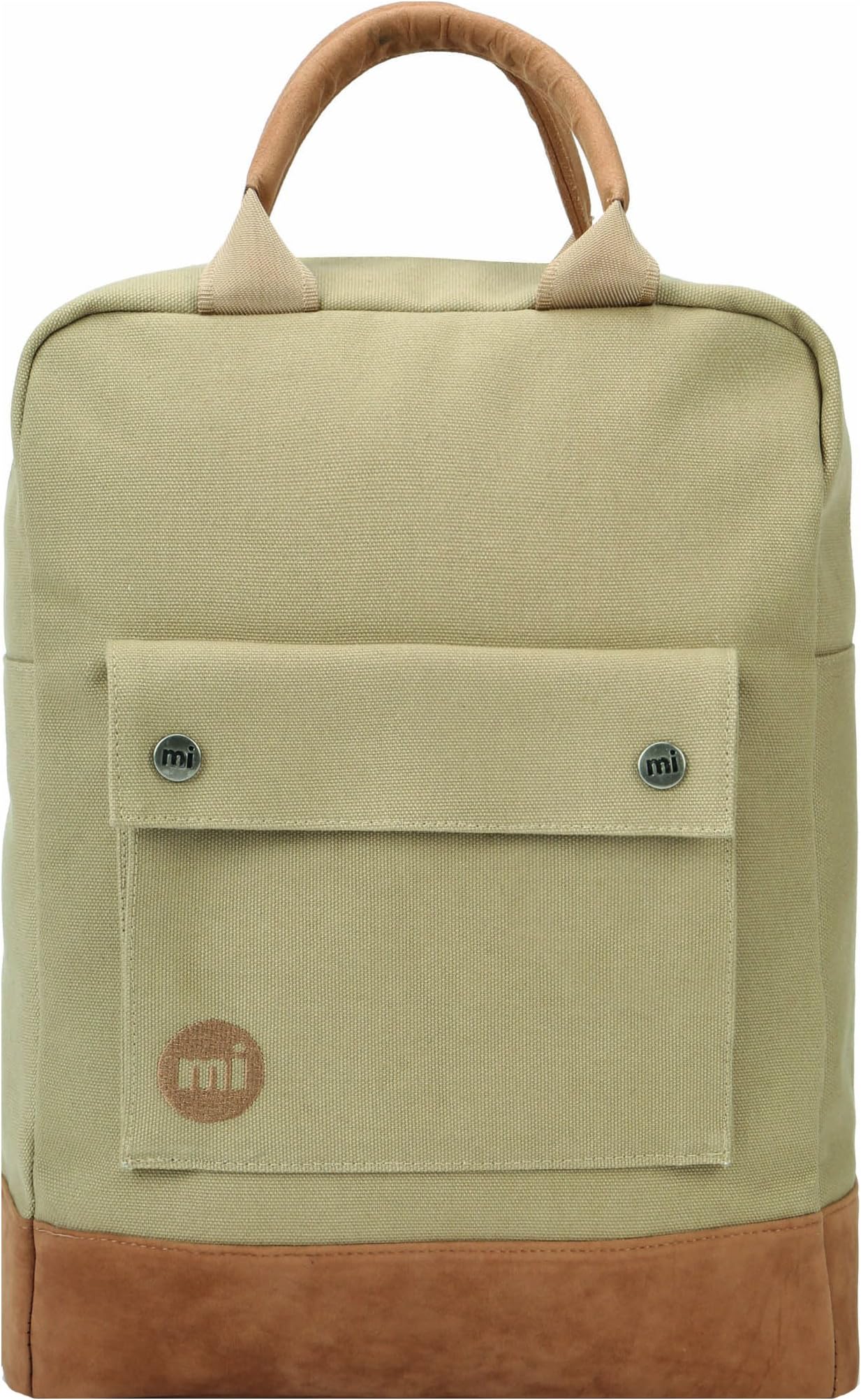 Mi-Pac Canvas Backpack | Casual Tote Rucksack - Ideal Laptop, Work, Travel, Student, School, Shoulder Bag | For Men, Women, Boys, Girls Daypack - Sandy