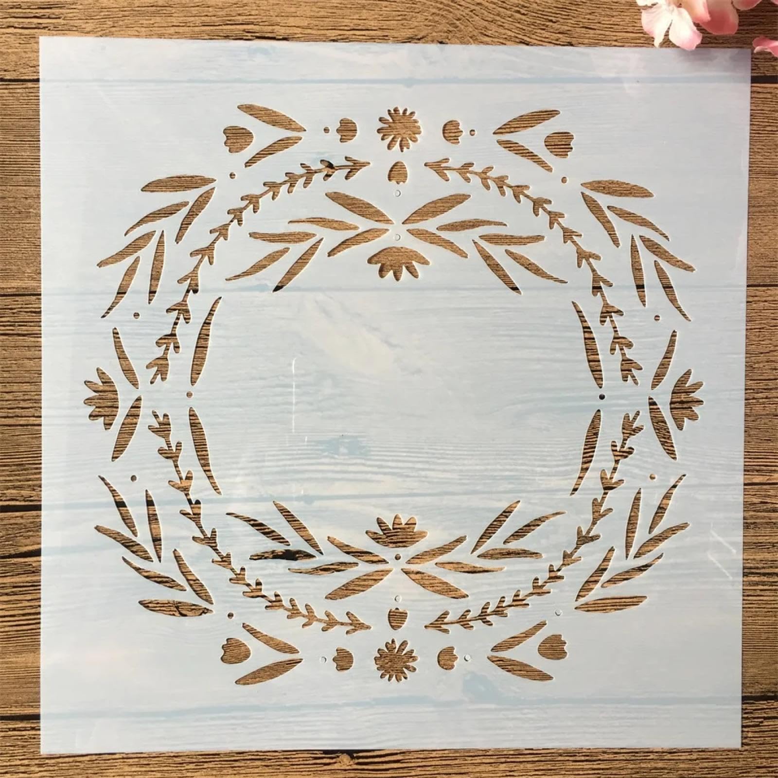 Pochoirs pour peinture de meubles et murs | Décoration intérieure guirlande de feuilles