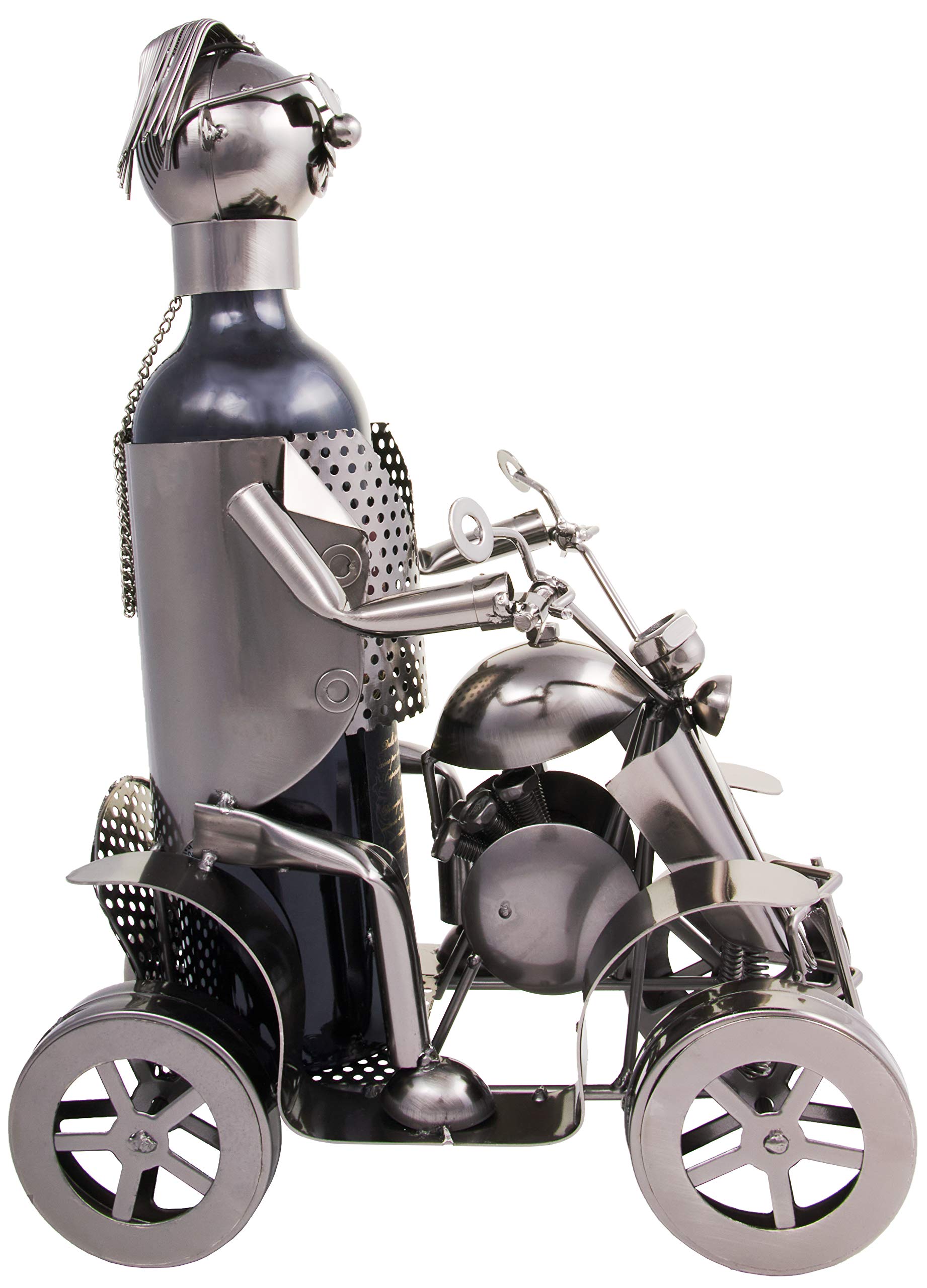 BRUBAKER Portabottiglie per Vino - Motocicletta Blu - Decorazione in