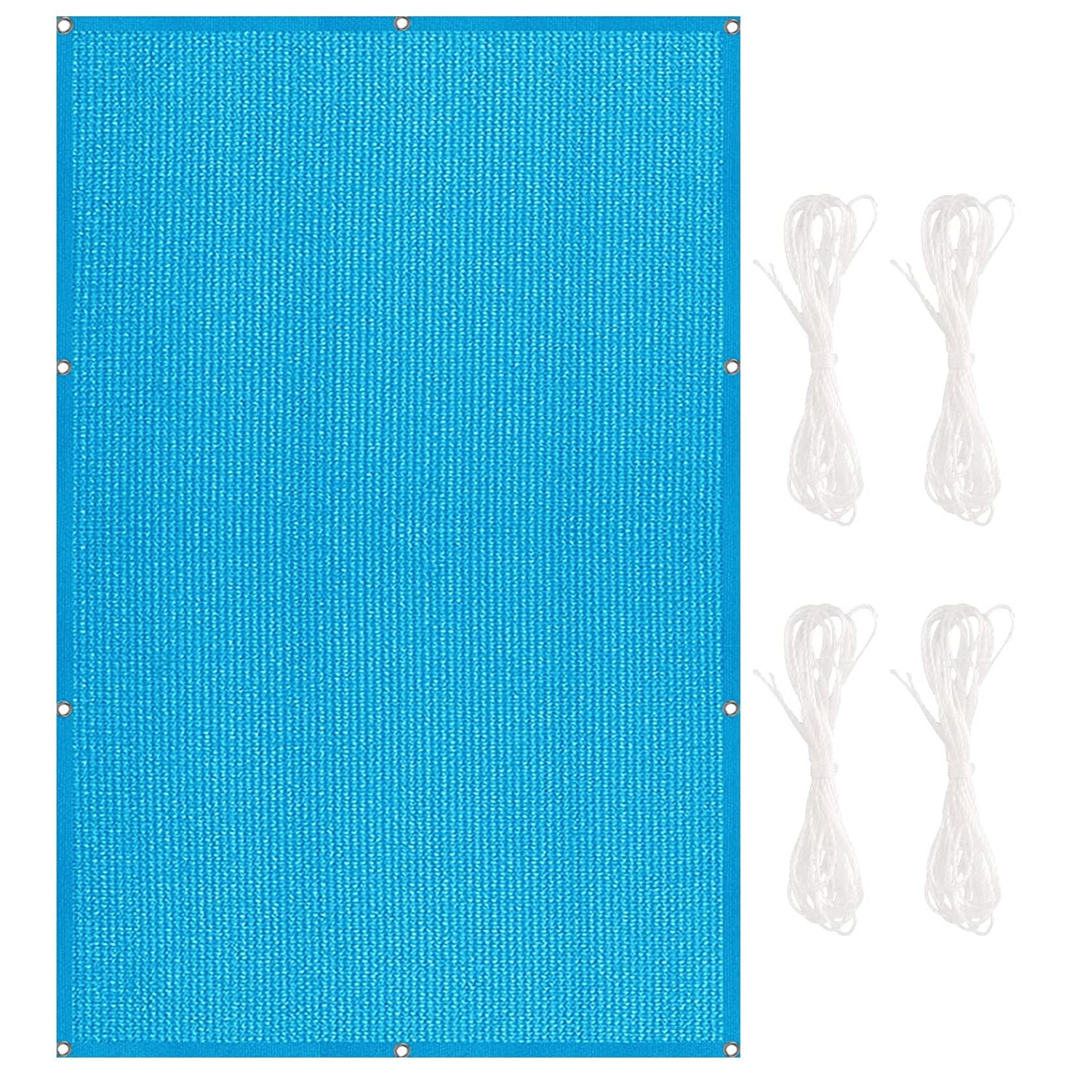Voile d'ombrage rectangulaire 1.4x4.5m en HDPE bleu perméable