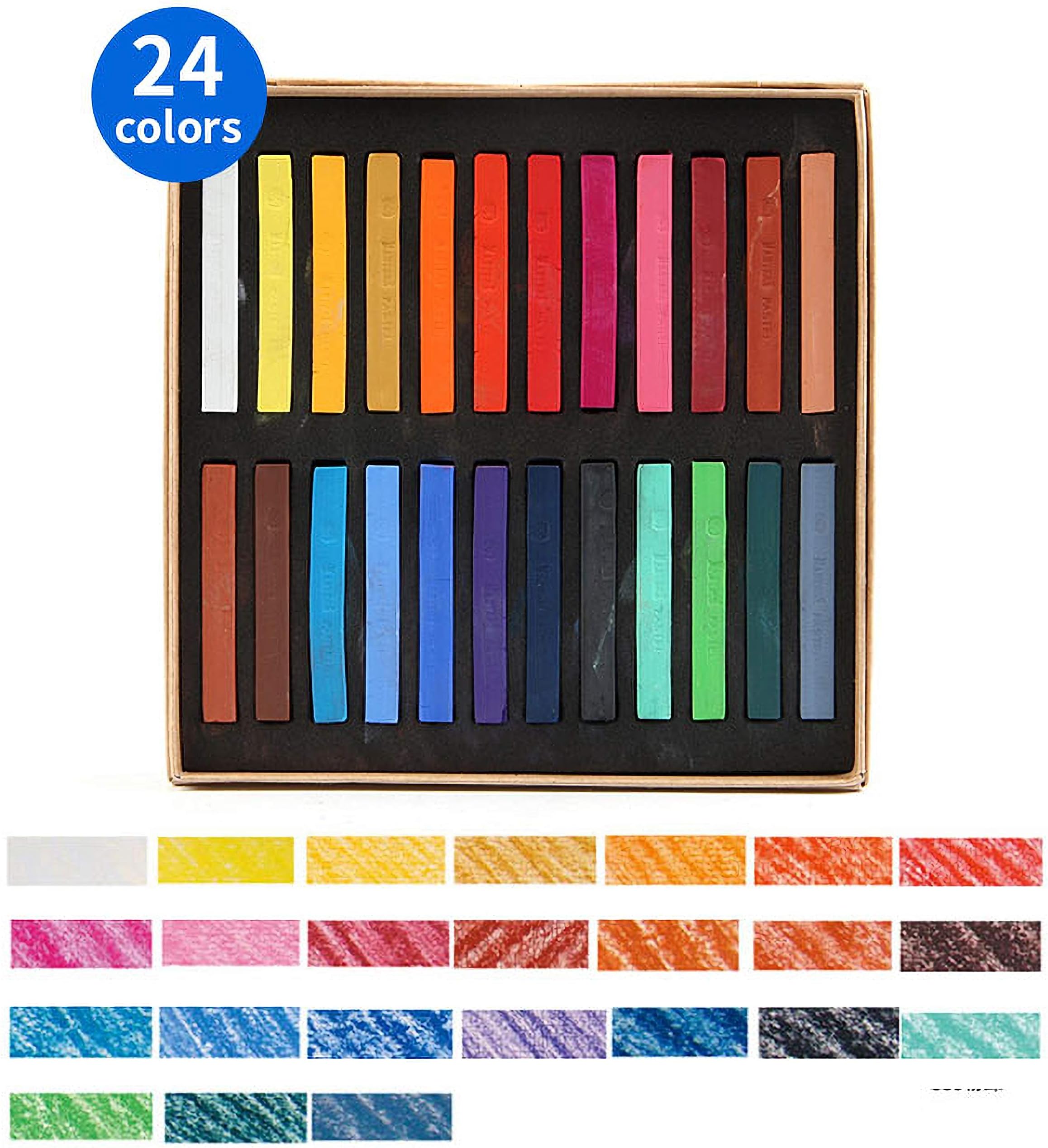 [Mungyo Gallery] Non Toxic Soft Oil Pastels Set of 48 Assorted Colors, Bundle with Rubber Pastel Erasers for Artist and Professional