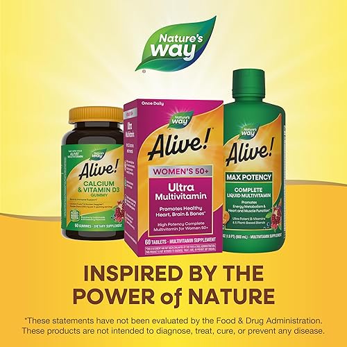 Miniatura 7 de Nature’s Way Alive! Women’s 50+ Ultra Potency Complete Multivitamin, High Potency Formula, Supports Whole Body Wellness & Healthy Aging*, 60 Tablets