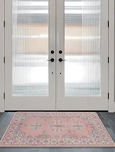 Washable Entryway Runner Area Rug : 2x3ft Stain Resistant Small Entry Rug Boho Doorway Throw Rug Non Slip Laundry Room Floor Carpet for Bedroom Bedside Kitchen Indoor Home Decor Doormat
