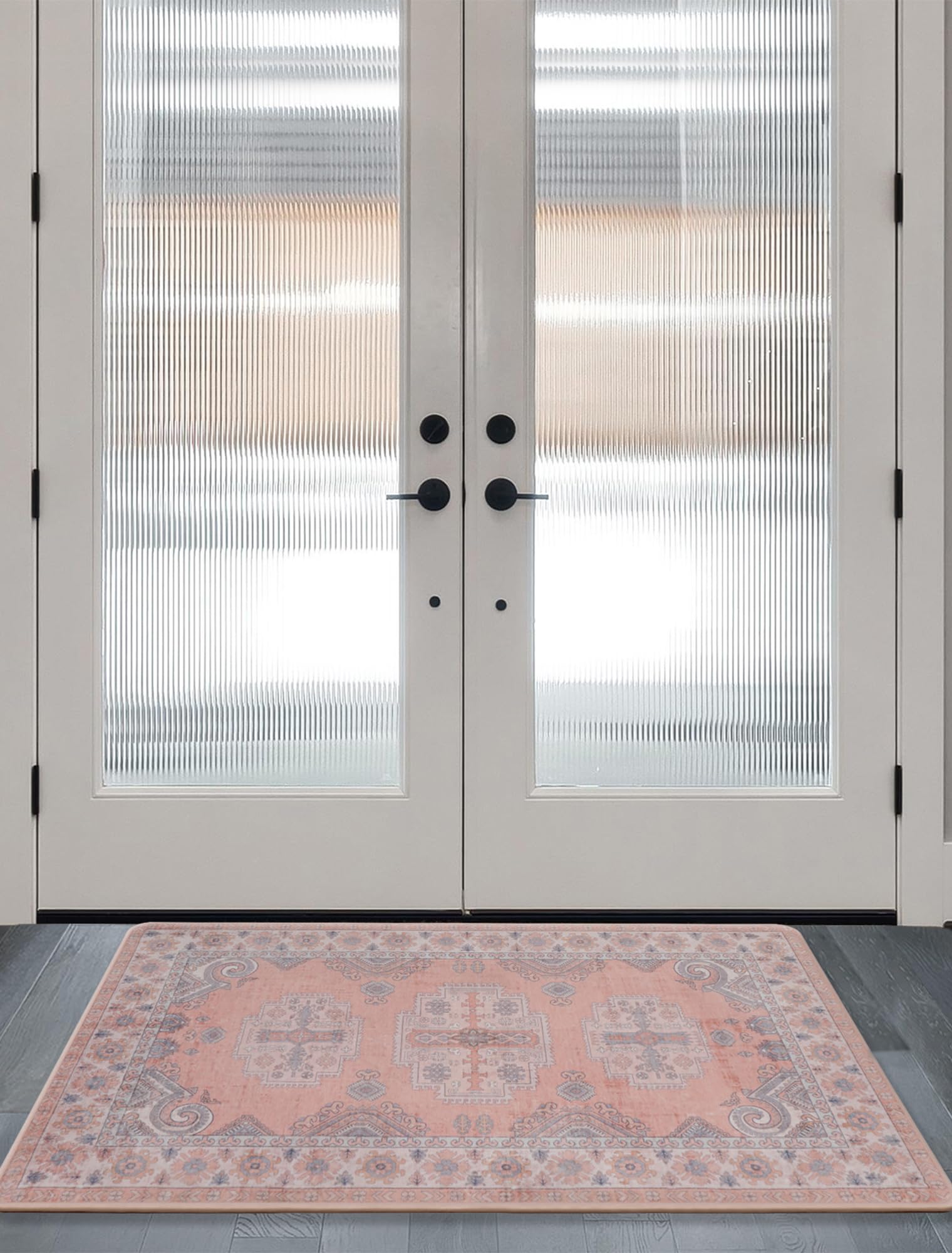 Washable Entryway Runner Area Rug : 2x3ft Stain Resistant Small Entry Rug Boho Doorway Throw Rug Non Slip Laundry Room Floor Carpet for Bedroom