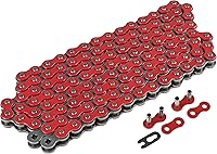 Vista 5 de Caltric Kit de cadena de transmisión roja y piñones compatible con Yamaha Raptor 660R Yfm660R 2001-2005
