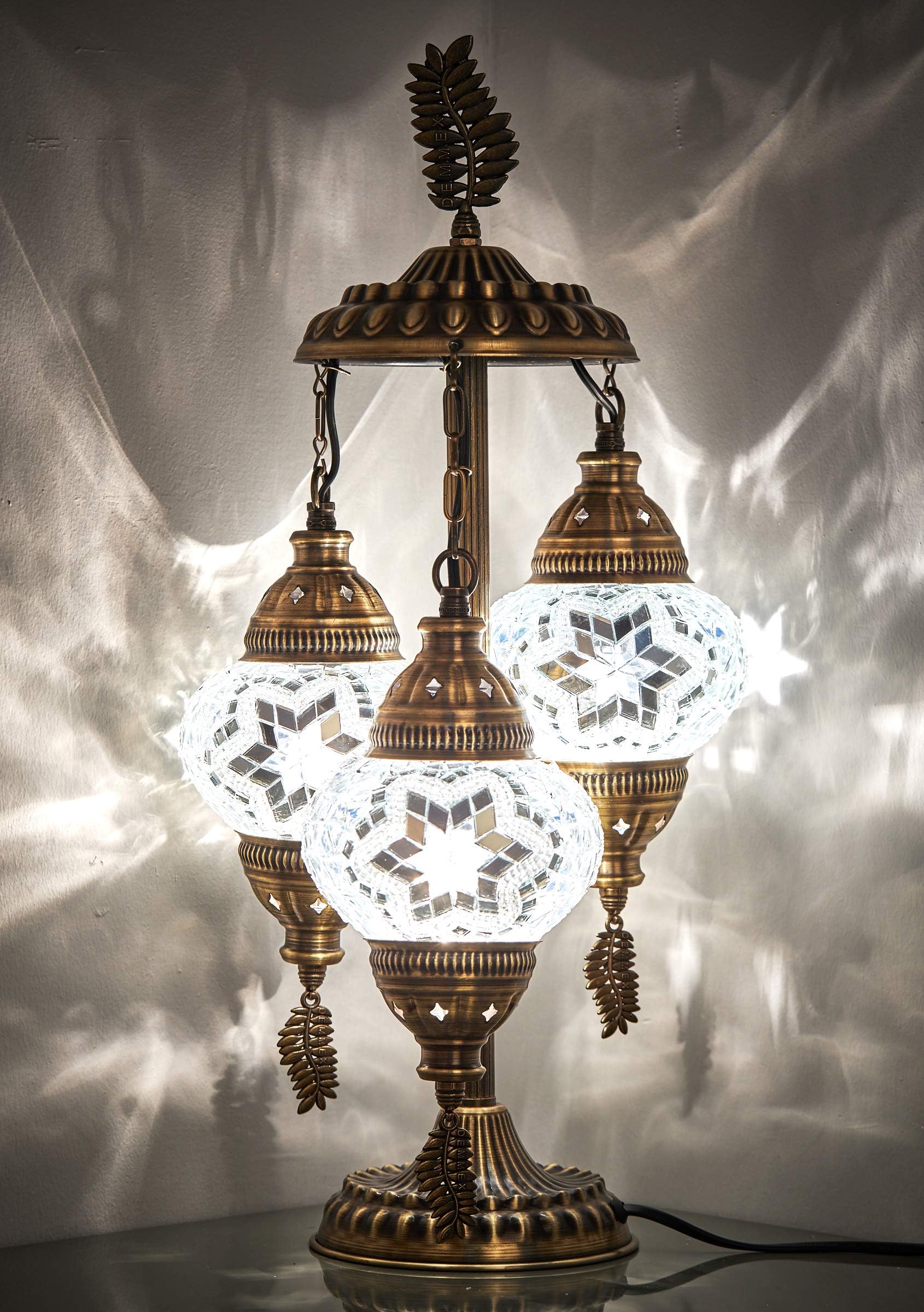 Lampe Turque En Mosaïque De Verre Fait Main – Multicolore – Lumière LED Chaude