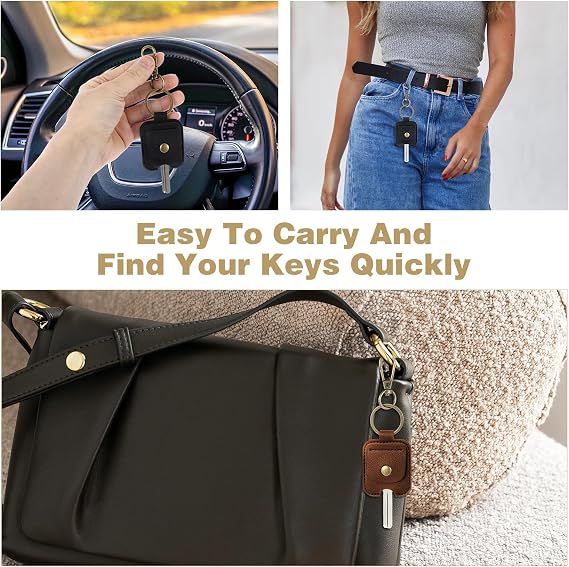 2PCS Broken Car Key Loop Replacement Leather Car Key Cover Cute Keys Covers Caps Fod Protector Keyfob Keychain Holder